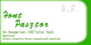 hont pasztor business card